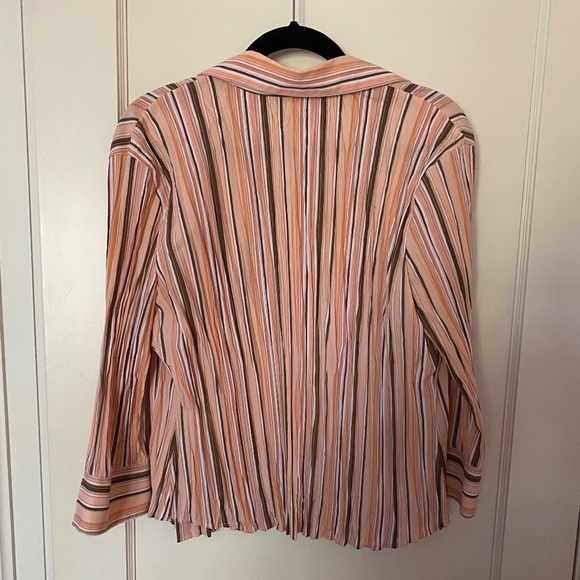 Fred David stretch pleated blouse, long sleeve , XL, multicoloured - Picture 3 of 6